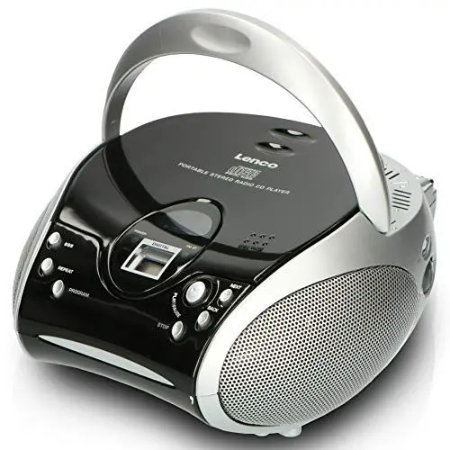 Produktbild: Lenco SCD24 - CD-Player für Kinder - CD-Radio - Stereoanlage - Boombox - UKW Radiotuner - Titel Speicher - 2 x 1,5 W RMS-Leistung - Netz- und Batteriebetrieb - Silber