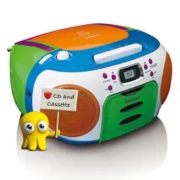 Produktbild: Lenco SCD-971 -Kinderradio - Kassettenradio mit CD - CD-Radio - Kassettenspieler - Stereo-Lautsprecher - Kopfhöreranschluss - Titelspeicher - Mehrfarbig, Bunt