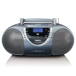 Produktbild: Lenco SCD 6800 Tragbares DAB+ Radio - FM Radio - Boombox Mit CD/MP3-Player - Kassettendeck - USB-Eingang - AUX-In - 3,5mm Kopfhöreranschluss - Blau/Silber