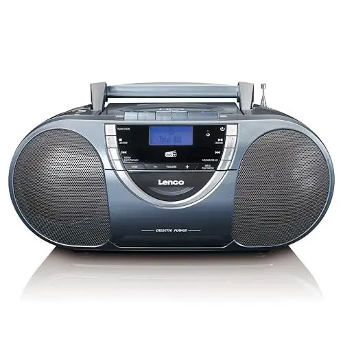 Produktbild: Lenco SCD 6800 Tragbares DAB+ Radio - FM Radio - Boombox Mit CD/MP3-Player - Kassettendeck - USB-Eingang - AUX-In - 3,5mm Kopfhöreranschluss - Blau/Silber