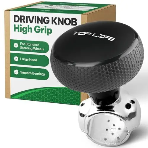 Produktbild: Lenkradknauf - Silikonbeschichtung für extra Grip - mit allen Lenkrädern kompatibel - leichtgängiger Brodie Suicide Spinner Knauf für Auto, Traktor, Mäher, Boot
