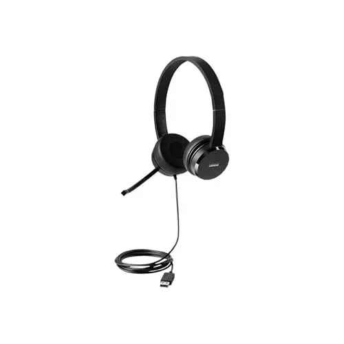 Produktbild: Lenovo 4XD0X88524 100 Headset USB schnurgebunden, Stereo On Ear Schwarz, 2.3