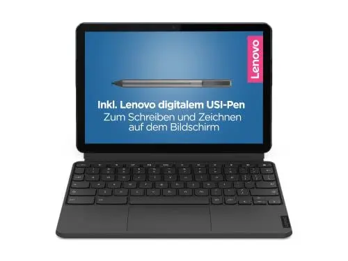 Produktbild: Lenovo IdeaPad Duet Chromebook 26,4 cm (10,1 Zoll, 1920x1200, Full HD, WideView, Touch) ChromeOS Tablet (MediaTek P60T, 4GB RAM, 64GB eMMC, ARM Mali-G72 MP3, ChromeOS) blau-grau + Stift