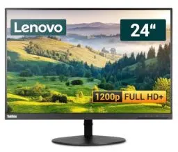 Produktbild: Lenovo ThinkVision T24d-10 24 Zoll Business Computer Monitor, Desktop Gaming Monitor, Full HD+ (VGA - DisplayPort - HDMI - VESA), PC Bildschirm, Schwarz (Generalüberholt)