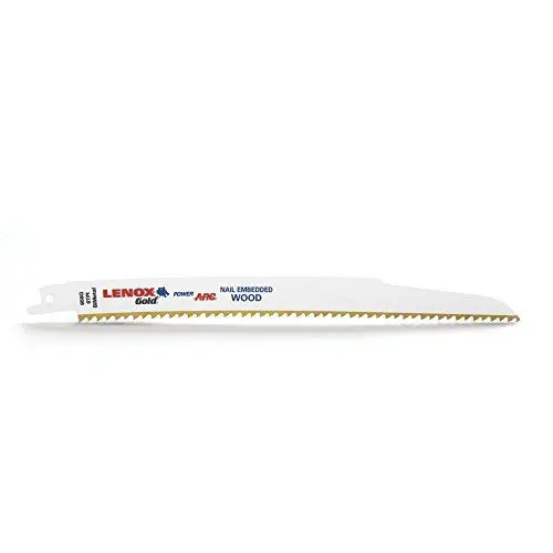 Produktbild: Lenox Tools 21062956GR Säbelsägeblatt, 229 mm, 6 TPI Gold Power Arc Säbelsägeblatt für Holz und Nagel eingebettetes Schneiden (5 Stück)