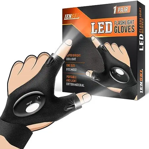 Produktbild: Lenski Angelzubehör LED Handschuhe - Geschenkideen für Männer, Papa, Opa - Weihnachten und Nikolaus Gadgets