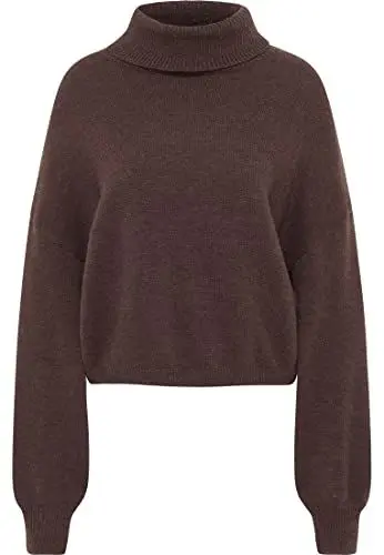 Produktbild: LEOMIA Women's Damen Strick Rollkragenpullover 25825303-LE02, Braun, XL/XXL Sweater