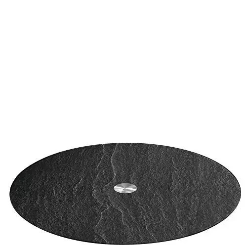Produktbild: LEONARDO HOME 018700 TURN Platte 32,5 cm schwarz Schieferoptic, Glas
