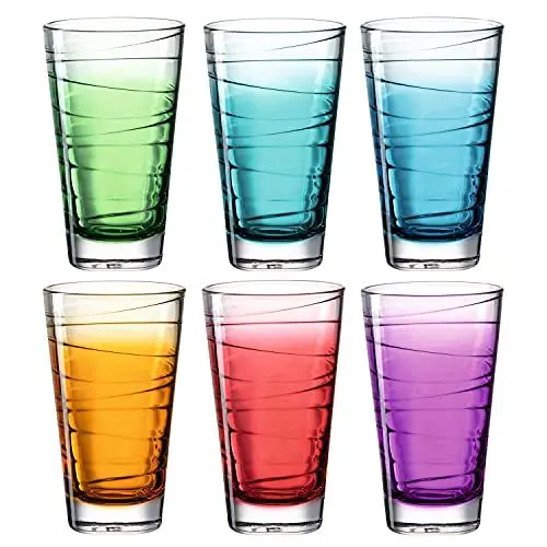 Produktbild: LEONARDO HOME 026845 Trinkglas VARIO STRUTTURA 6 Stück sortiert 280 ml Farbverlauf, Glas, Bunt