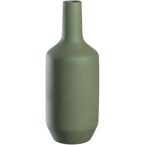 Produktbild: LEONARDO HOME Milano Keramikvase, 1 Stück, Moderne Vase aus Keramik, Dekovase für kunstvolle Blumen-Bouquets, Elegante Blumenvase, Hingucker als Dekoration, Höhe 40 cm, grün, 026821