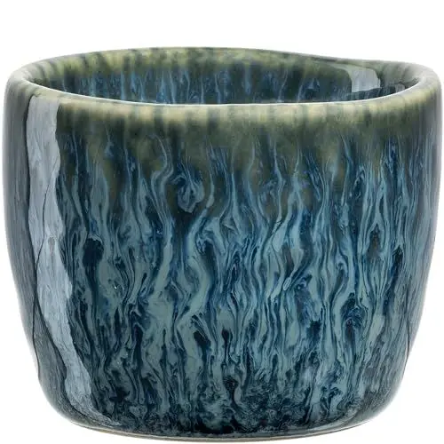 Produktbild: LEONARDO Matera Eierbecher - Eier Becher aus Keramik - Durchmesser 5,2 cm, Höhe 4 cm - Einfach zu reinigen, spülmaschinenfest - Eierbecher blau