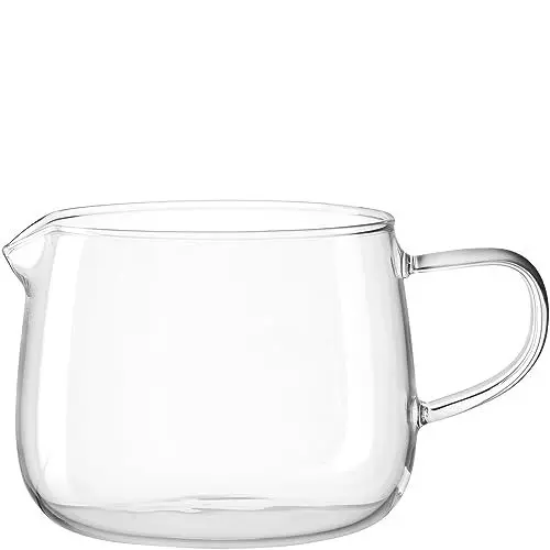 Produktbild: LEONARDO Tè per Te Milchkännchen - Aus Borosilikatglas, mit Henkel und Ausguss - Handarbeit - Höhe 7 cm, Ø 9,7 cm -Inhalt 350 ml - Spülmaschinenfest - 1 Milchkanne transparent, 077391