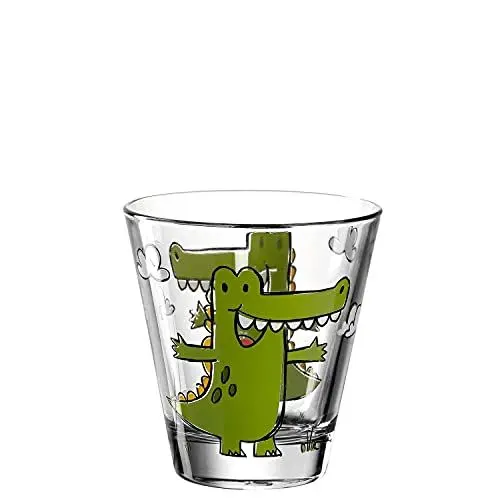 Produktbild: Leonardo Bambini Trink-Glas, Kinder-Becher aus Glas mit Tier-Motiv, spülmaschinengeeignetes Saft-Glas, 1 Stück, 215 ml, 017900