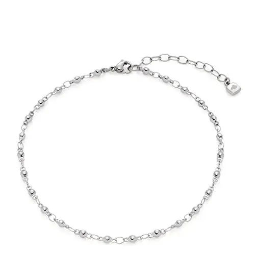 Produktbild: JEWELS BY LEONARDO Fußkette Ciao Janni • Fuss-Kettchen aus goldfarbenem Edelstahl • eingesetzte runde Plätchen mit Sonnenmotiv • 24-29 cm Länge • Geschenk für Damen • 021235