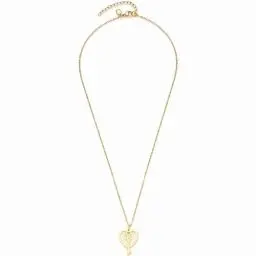 Produktbild: JEWELS BY LEONARDO Halskette Ciao Jetta Anker-Kette aus goldfarbenem Edelstahl doppel Anhänger aus Herz und Schlüssel 45-50 cm Länge Schmuck Geschenk zum Jahrestag 023306