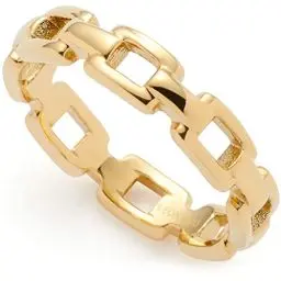 Produktbild: JEWELS BY LEONARDO Ring Ciao Rocky • Band-Ring aus goldfarbenem Edelstahl • Gr. 18 (56) • umlaufende Statement Kettenglied-Optik • Damen Schmuck Geschenk • 022975