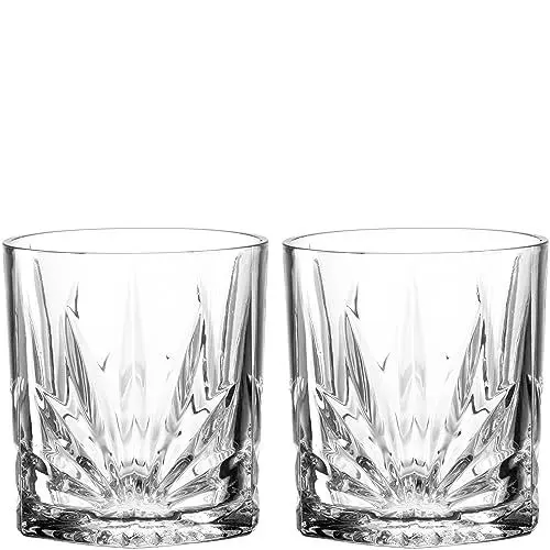 Produktbild: Leonardo Il Mondo Negoni Gläser 2er Set - Großer Tumbler mit Facetten-Optik, hochwertig verarbeitet - Inhalt 330 ml - Spülmaschinengeeignet - 2 Aperitifgläser transparent, 077482