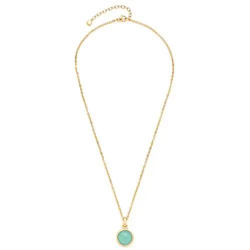 Produktbild: Leonardo Jewels Bea Halskette, Kette aus Edelstahl mit Anhänger, Glas-Kristall türkis gold, 45-50 cm Länge, Anker-Kette Damen Schmuck, 023059