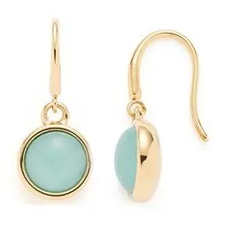 Produktbild: Leonardo Jewels Bea Ohrhänger, Ohrringe aus Edelstahl mit Glasstein-Anhänger türkis, rund, gold, 2,4 cm lang, edel, Damen Schmuck,1 Paar, 023060