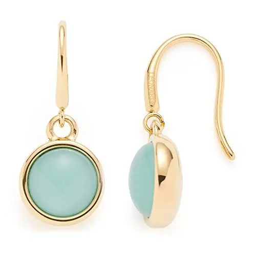 Produktbild: Leonardo Jewels Bea Ohrhänger, Ohrringe aus Edelstahl mit Glasstein-Anhänger türkis, rund, gold, 2,4 cm lang, edel, Damen Schmuck,1 Paar, 023060