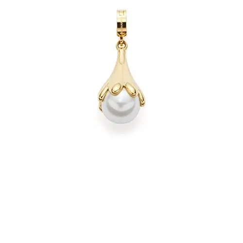 Produktbild: Leonardo Jewels Clip&Mix Elea Anhänger aus Edelstahl, goldener Ketten-Anhänger mit weißer Imitationsperle, Perlen-Anhänger, Damenschmuck, 022218