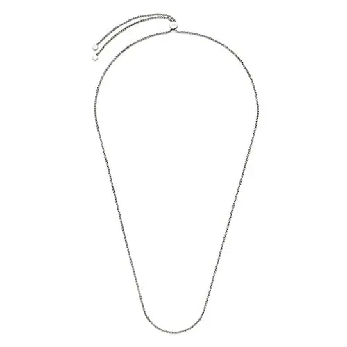 Produktbild: Leonardo Jewels Clip&Mix Liv Halskette aus Edelstahl, Lange Schlichte Venizianerkette mit Schieber-Verschluss silberfarben, Damen Modeschmuck, 021587