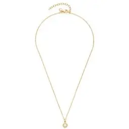 Produktbild: Leonardo Jewels Halskette Isa, Kette aus Edelstahl mit Anhänger gold, Glas-Kristall weiß, 42-47 cm Länge, Anker-Kette, Damen Schmuck, 1 Stück 022876
