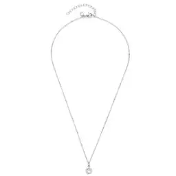 Produktbild: Leonardo Jewels Halskette Isa, Kette aus Edelstahl mit Anhänger silber, Glas-Kristall klar, 42-47 cm Länge, Anker-Kette, Damen Schmuck, 1 Stück 022872
