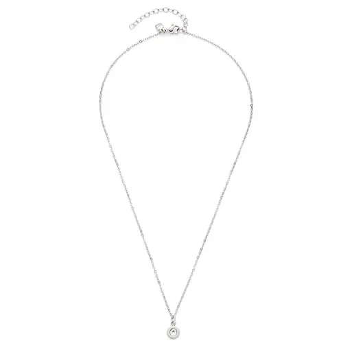 Produktbild: Leonardo Jewels Halskette Isa, Kette aus Edelstahl mit Anhänger silber, Glas-Kristall klar, 42-47 cm Länge, Anker-Kette, Damen Schmuck, 1 Stück 022872