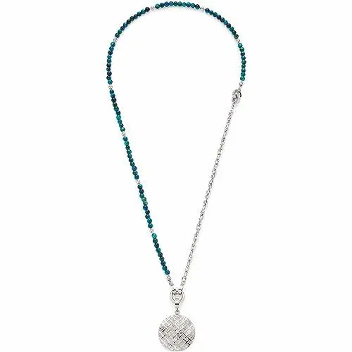 Produktbild: JEWELS BY LEONARDO Halskette Clip & Mix Morina Anker-Kette aus goldfarbenem Edelstahl und Tigerauge-Perlen mit Anhänger, Länge 64 cm, auch als kurze Kette tragbar, Schmuck Geschenk 023243