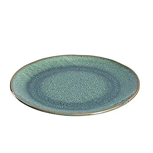 Produktbild: Leonardo Matera Keramik-Teller 1 Stück, spülmaschinengeeigneter Speise-Teller, Essteller mit Glasur 1 runder Steingut-Teller grün Ø 22,5 cm, 018539