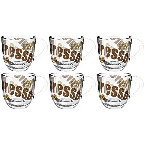 Produktbild: Leonardo Napoli Espresso-Tassen, 6er Set, spülmaschinengeeignete Espresso-Becher mit Motiv, kleine Kaffee-Tasse, mikrowellenfest, 80 ml, 024234