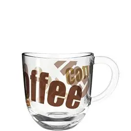 Produktbild: Leonardo Napoli Kaffee-Tassen 1 Stück, spülmaschinengeeigneter Kaffee-Becher mit Motiv, kleine Glas-Tasse mit Henkel, mikrowellenfest, 280 ml, 024235