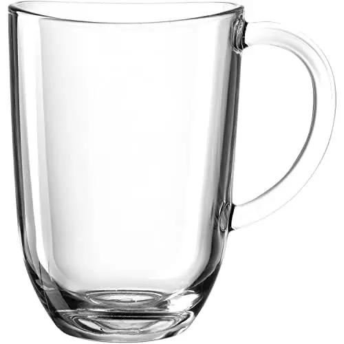 Produktbild: Leonardo Napoli Latte Macchiato-Tassen 1 Stück, spülmaschinengeeigneter Kaffee-Becher, Glas-Tasse mit Henkel, mikrowellenfest 380 ml, 1er Set 024203