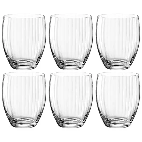 Produktbild: LEONARDO HOME Poesia Trinkglas 6er Set, spülmaschinengeeignete Wasser-Gläser, Trink-Becher aus Glas, Saft-Gläser, Getränke-Set, 380 ml, Glas, Klar, 069170