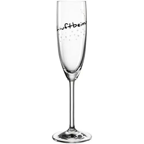 Produktbild: Leonardo Presente Sekt-Glas Läuftbeimir, 1 Stück, spülmaschinenfestes Prosecco-Glas, Champagner-Kelch mit Schriftzug, Geschenk-Idee, 200 ml 044518
