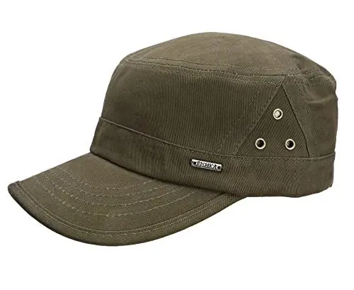 Produktbild: Leoodo Herren Damen Military Army Stil Cap aus Baumwolle verstellbare Sonnen Kappe für Wandern und Sport, Mütze Farbe 2020:Grün
