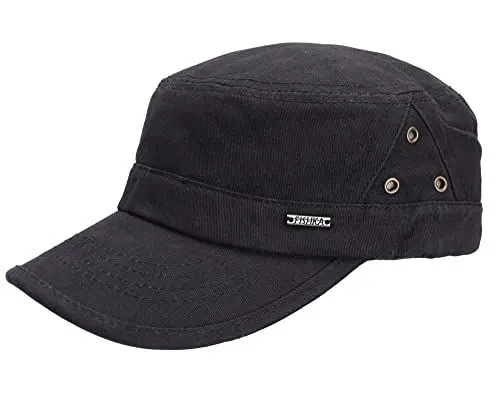 Produktbild: Leoodo Herren Damen Military Army Stil Cap aus Baumwolle verstellbare Sonnen Kappe für Wandern und Sport, Mütze Farbe 2020:Schwarz