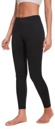 Produktbild: Leovqn Damen Sport Leggings Blickdicht Dehnbar Sporthose Hohe Taille Yoga Leggings für Trainieren Laufen Matt Schwarz L