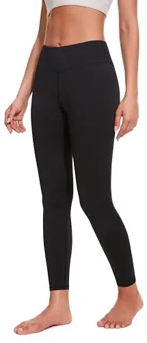 Produktbild: Leovqn Damen Sport Leggings Blickdicht Dehnbar Sporthose Hohe Taille Yoga Leggings für Trainieren Laufen Matt Schwarz L