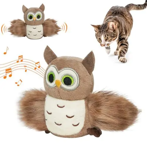 Produktbild: Lepawit Katzenspielzeug,Interaktives Katzenspielzeug,Elektrisch für Innen Katze Übung,Touch-Aktivierung Mit Katzenminze und Feder - Eule