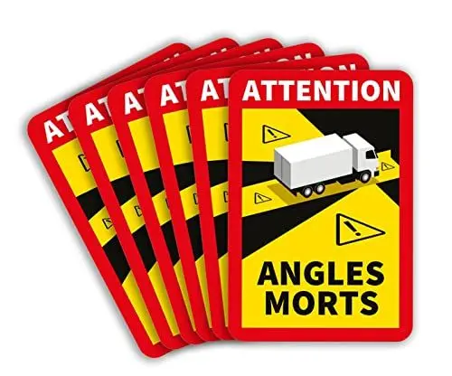 Produktbild: lepni.me 6 Stück LKW Toter Winkel Aufkleber Frankreich | Extra Starke Haftung und UV Schutz | Attention Angles Morts Sticker | Winkel Warntafel Fahrzeugaufkleber (6PCS LKW)