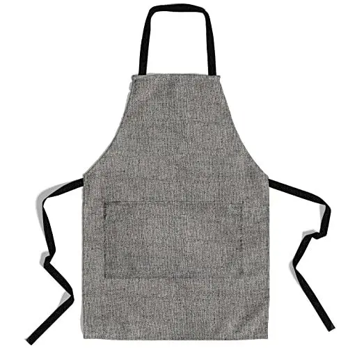 Produktbild: lepni.me Premium Kochschürze aus Umweltfreundlicher Bio-Baumwolle | Kochen Backen Grillen für Haus Restaurant | Doppeltasche Schürzen für Damen Herren