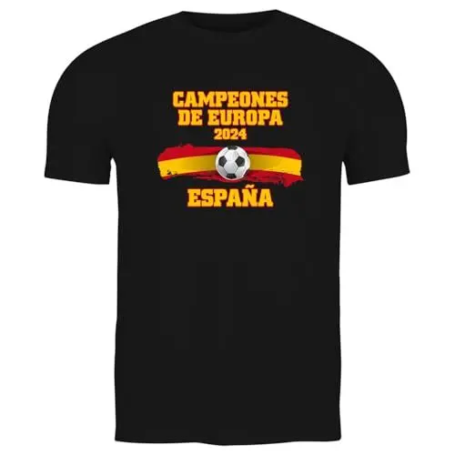 Produktbild: lepni.me Spanien Fußball-T-Shirt für Herren | Spanische Flagge Abzeichen Trikot | WM 2022 Meister der Europameisterschaft 2024 Top Fans (3XL Schwarz Mehrfarben)