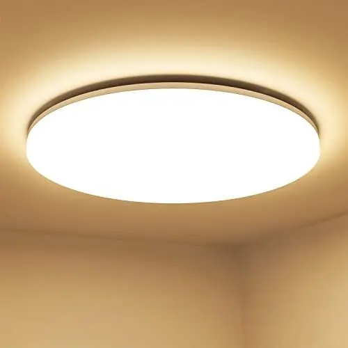 Produktbild: Lepro 24W Deckenlampe Ø28cm, IP54 Wasserfest Badezimmer Deckenlampe, 3000K LED Deckenleuchte 2400lm für Badezimmer Schlafzimmer Kinderzimmer Wohnzimmer Balkon Flur Küche, Warmweiß LED Lampen