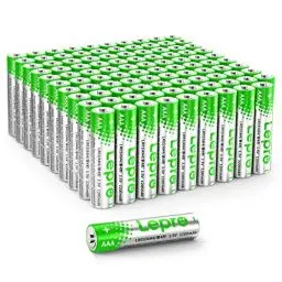 Produktbild: Lepro AAA Batterien, 100 Stück, Alkaline Batterie AAA mit 1.5V - Langlebig, Leistungsstark & Auslaufsicher, Ideal für Fernbedienungen, Spielzeug, Uhren, Taschenlampe UVM