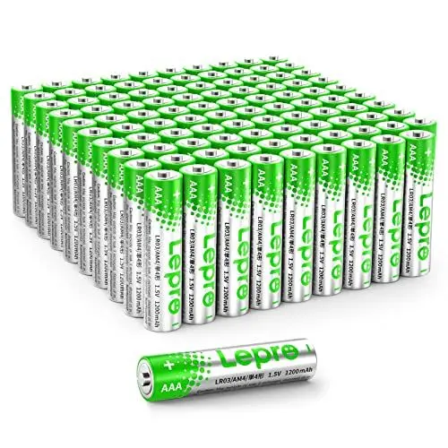Produktbild: Lepro AAA Batterien, 100 Stück, Alkaline Batterie AAA mit 1.5V - Langlebig, Leistungsstark & Auslaufsicher, Ideal für Fernbedienungen, Spielzeug, Uhren, Taschenlampe UVM