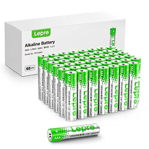 Produktbild: Lepro AAA Batterien, 48 Stück, Alkaline Batterie AAA mit 1.5V - Langlebig, Leistungsstark & Auslaufsicher, Ideal für Fernbedienungen, Spielzeug, Uhren, Taschenlampe UVM