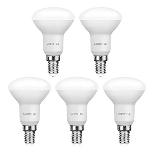 Produktbild: Lepro E14 LED Lampe, 4.9W 470 Lumen Glühbirne, entspricht 40W Glühlampe, 2700 Kelvin Warmweiß e14 led strahler, Reflektorlampe R50 120° Abstrahlwinkel Energiesparlampe, 5 Stück