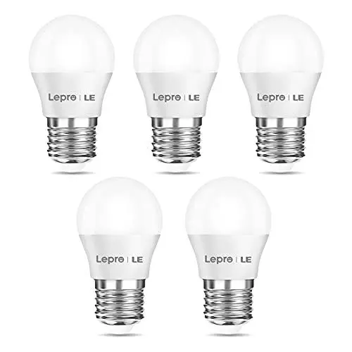 Produktbild: Lepro E27 LED Warmweiss Glühbirne, 2.5 Watt G45 LED Lampe E27, ersetzt 25W Halogenlampe, 250 Lumen Leuchtmittel, 2700 Kelvin Warmweiß, 180° Abstrahlwinkel Energiesparlampe, 5 Stück